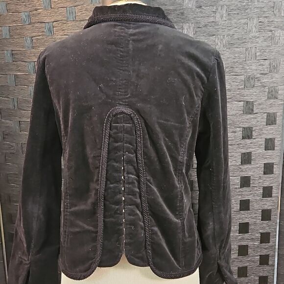 Luii Women's Black Velvet Corset Back Jacket Size Medium - Picture 6 of 13